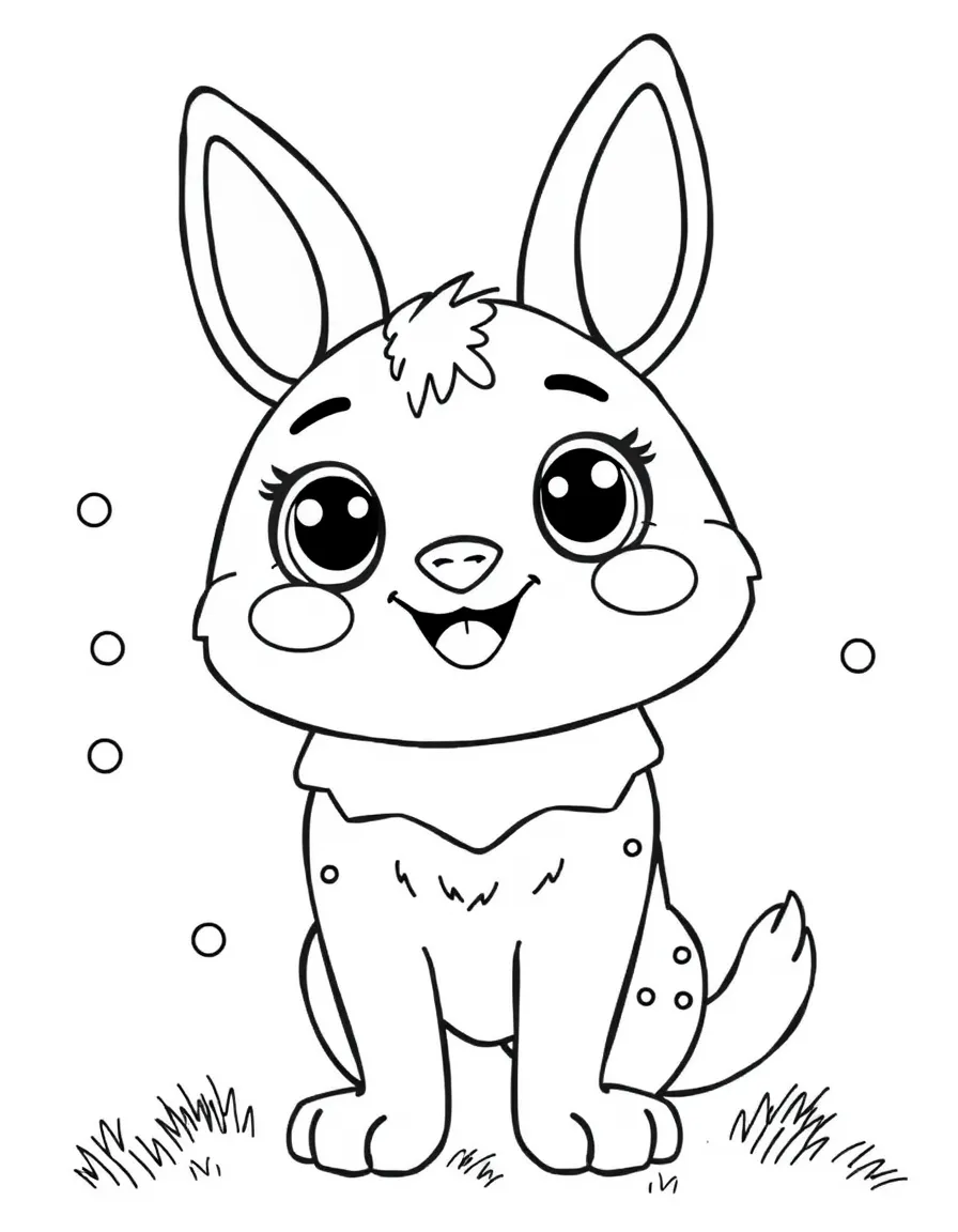 Cheerful cartoon bunting coloring page