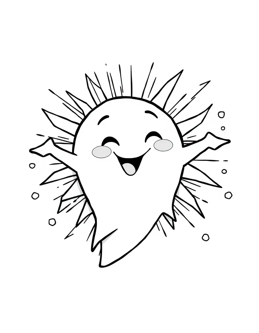 Cheerful cartoon electric ray coloring page