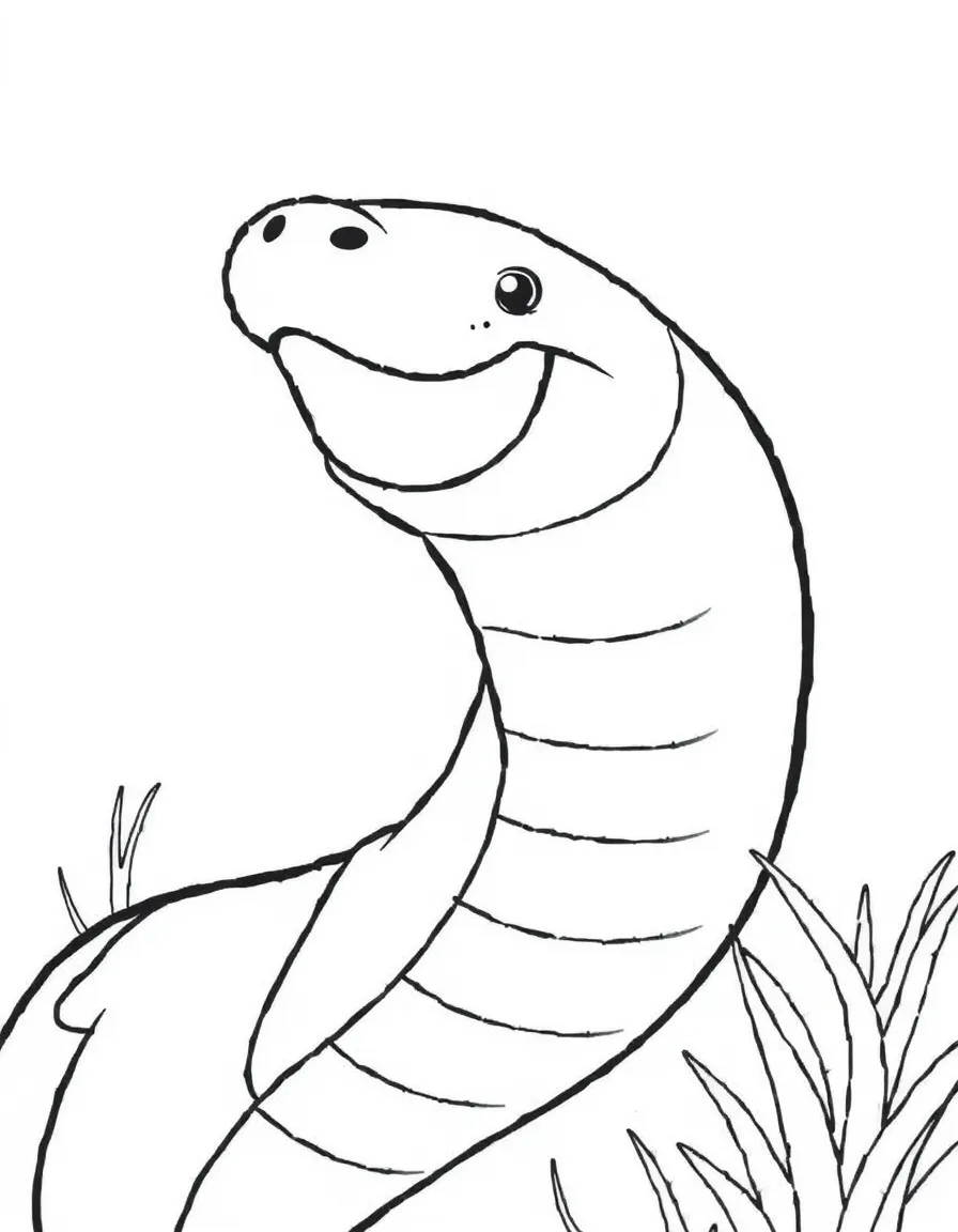 Cheerful cartoon electric eel coloring page