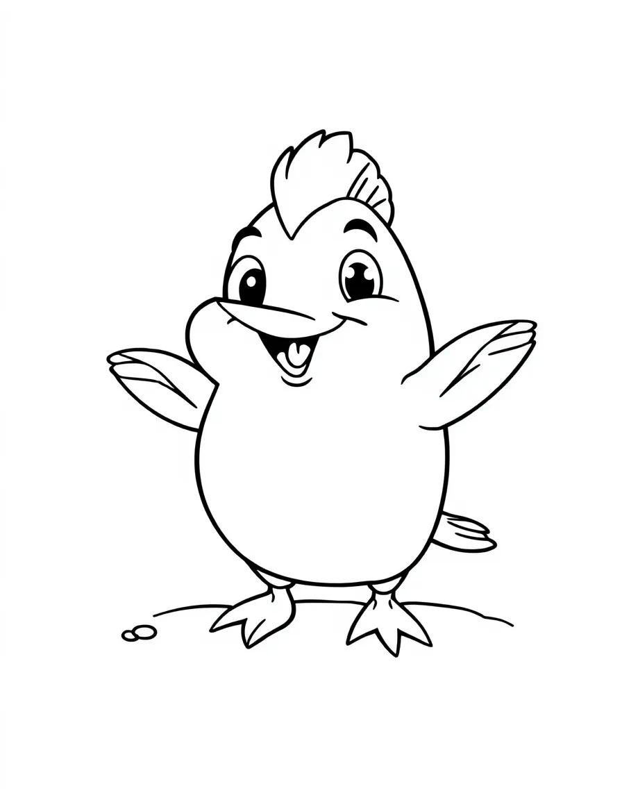 Cheerful cartoon haddock coloring page