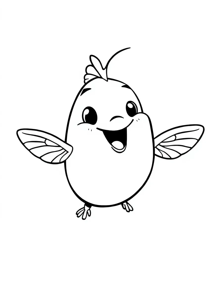 Cheerful cartoon herring coloring page