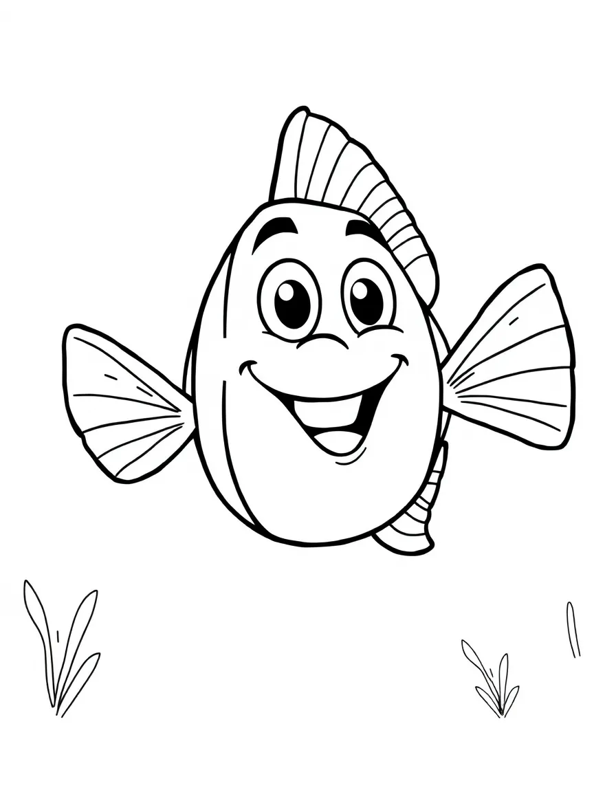 Cheerful cartoon goby coloring page