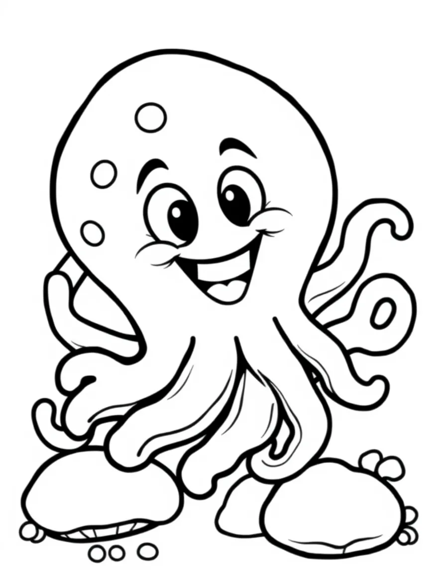 Cheerful cartoon barnacle coloring page
