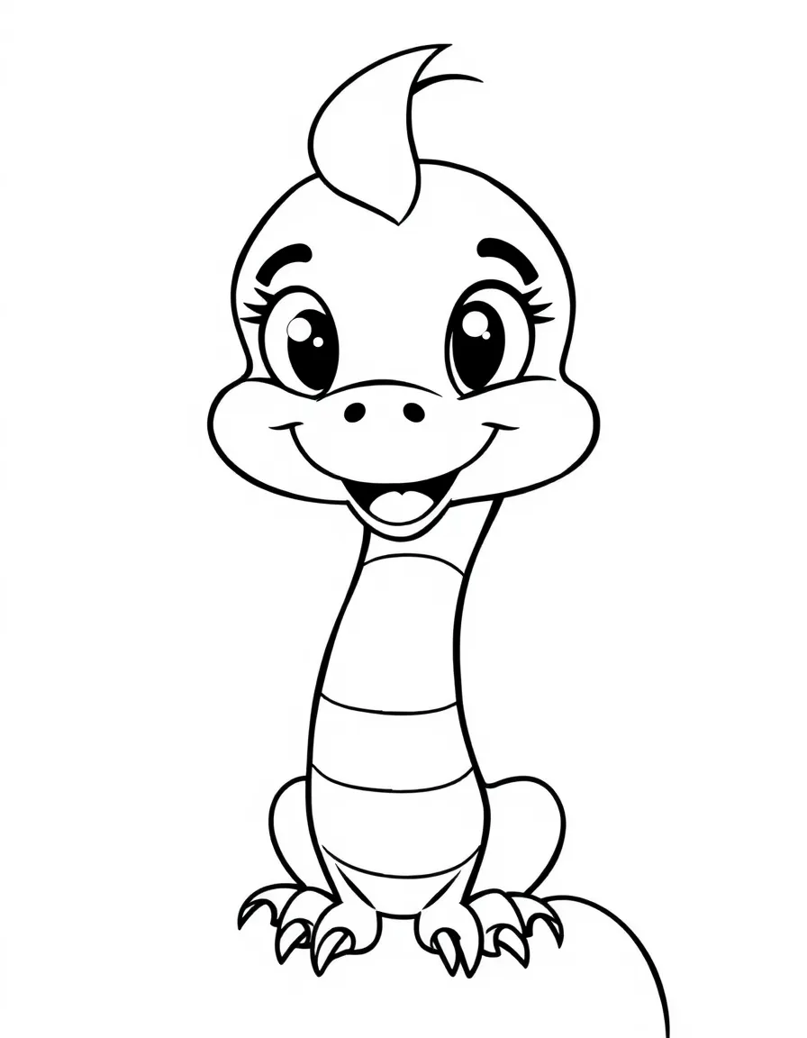 Cheerful cartoon boa coloring page