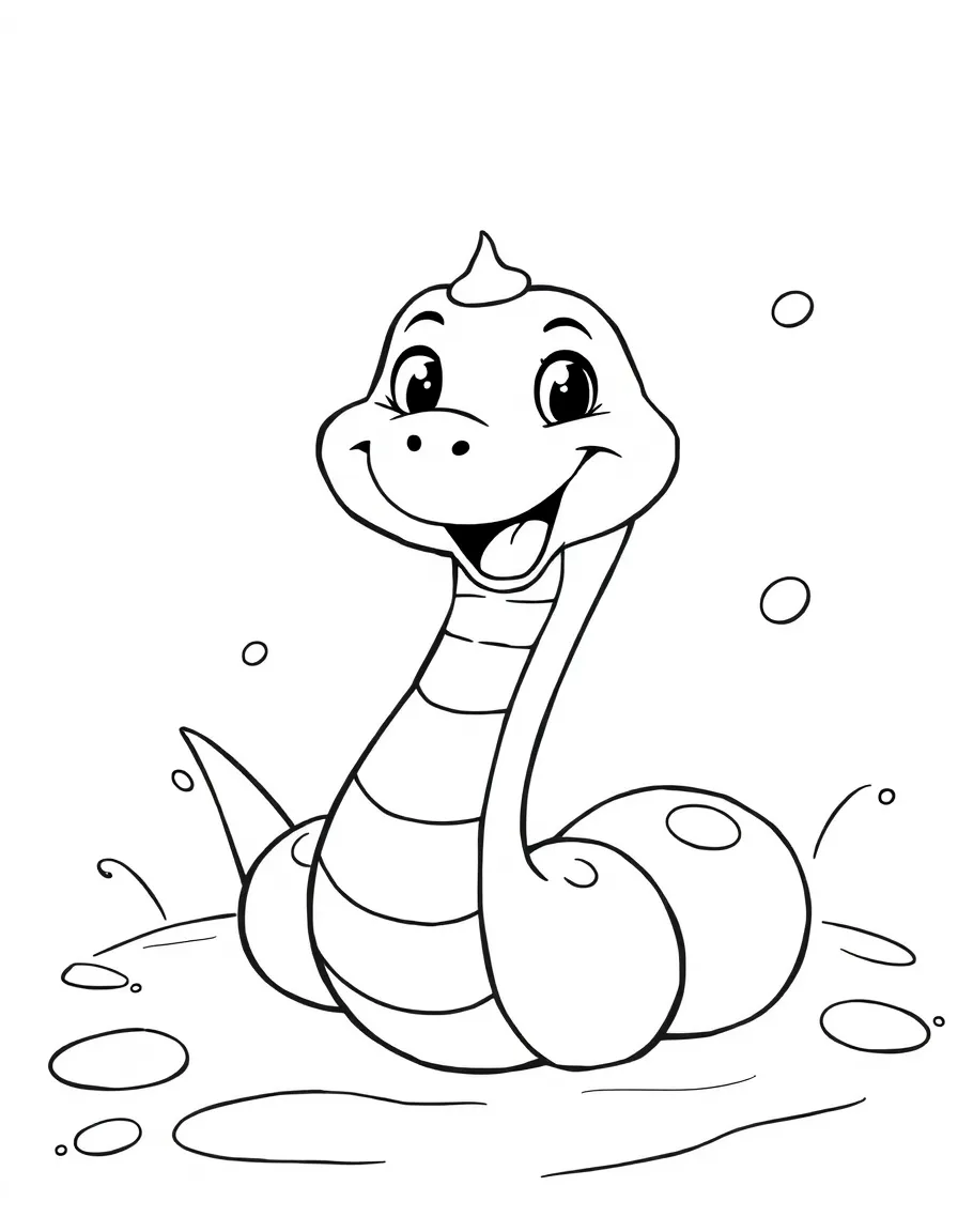 Cheerful cartoon milk snake coloring page