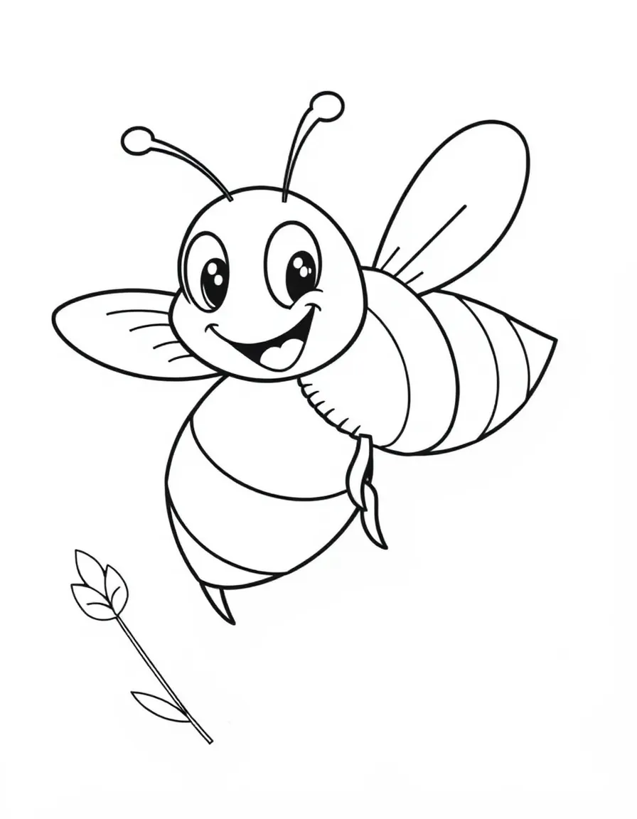 Cheerful cartoon yellow jacket coloring page