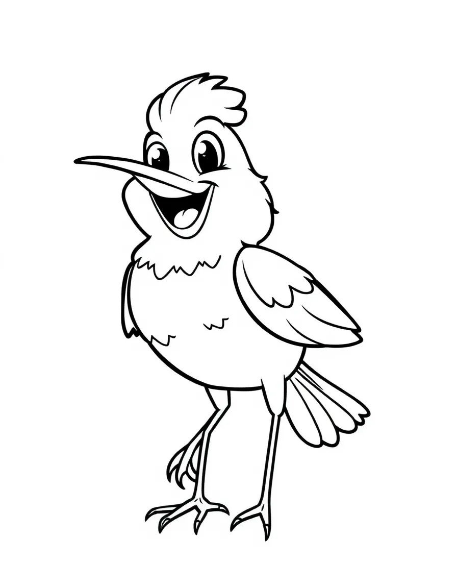 Cheerful cartoon locust coloring page