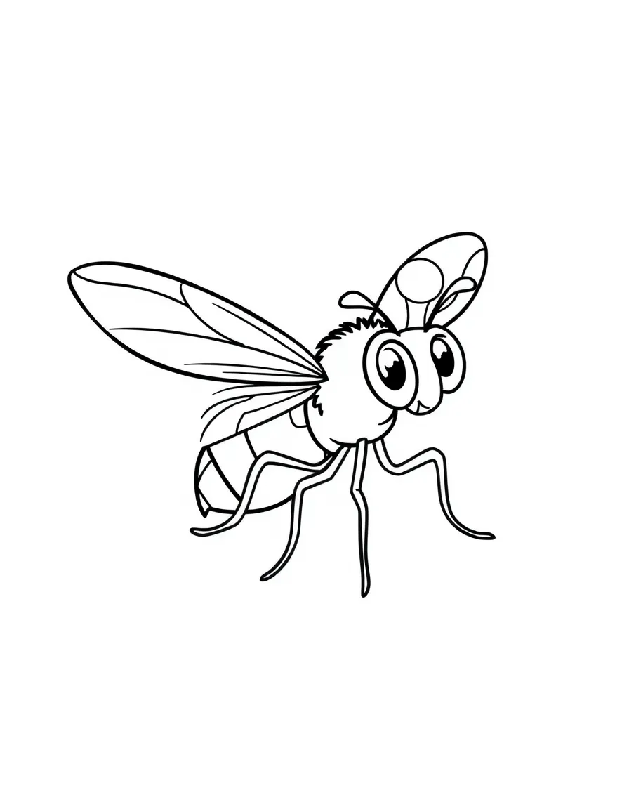Cheerful cartoon horsefly coloring page