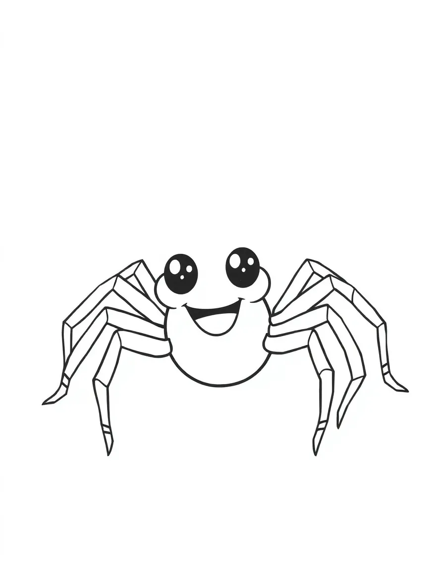 Cheerful cartoon spider coloring page