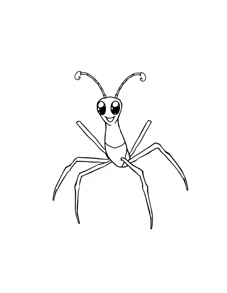 Cheerful cartoon daddy longlegs coloring page