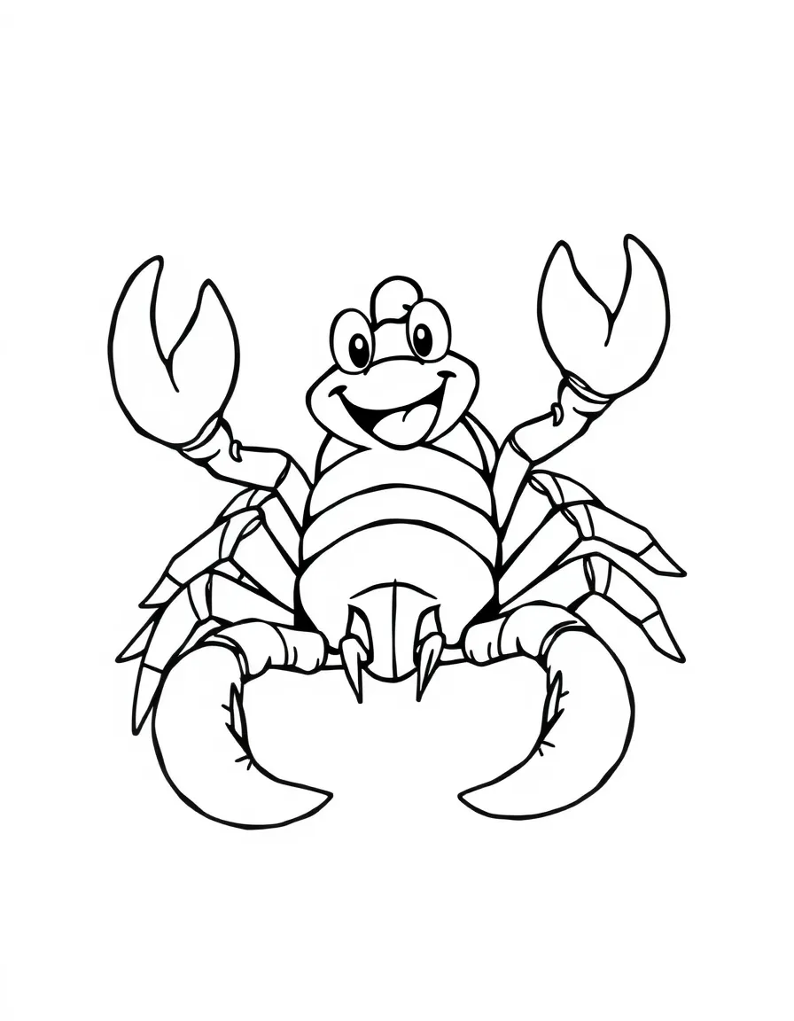 Cheerful cartoon scorpion coloring page