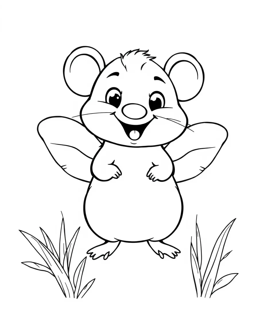Cheerful cartoon mite coloring page
