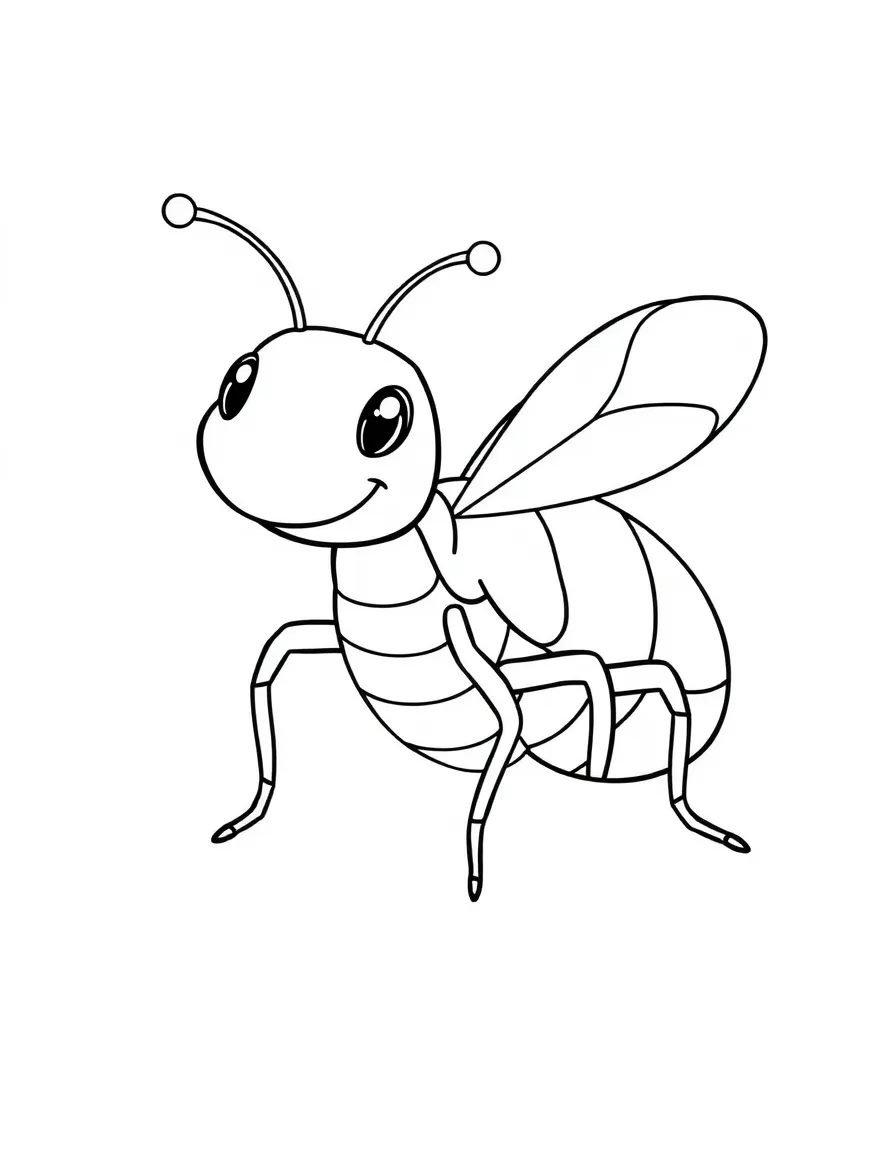 Cheerful cartoon scale insect coloring page
