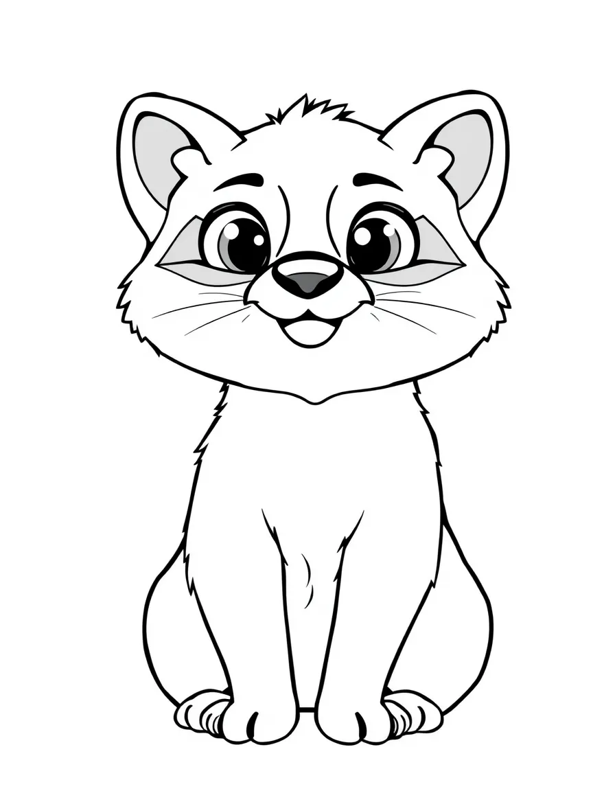 Cheerful cartoon fossa coloring page