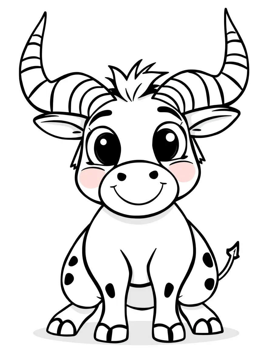 Cheerful cartoon oryx coloring page