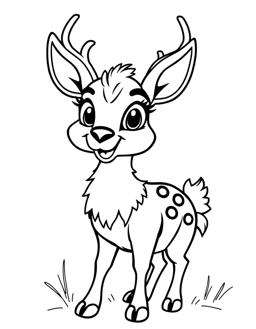 Cheerful cartoon bharal coloring page