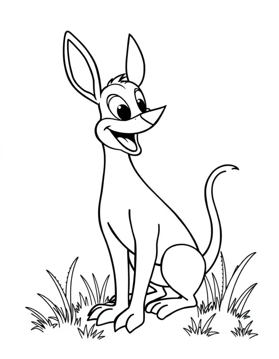 Cheerful cartoon klipspringer coloring page