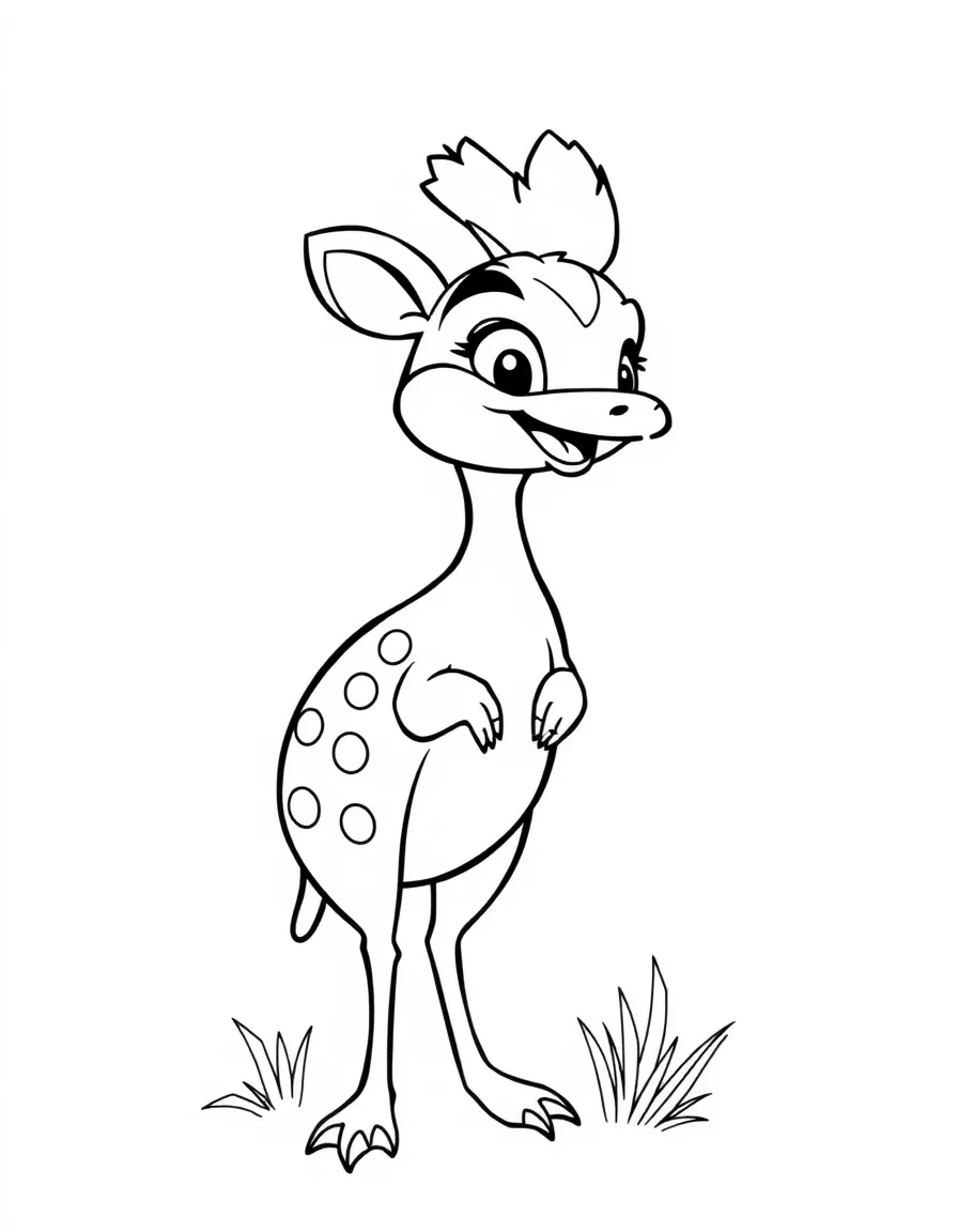 Cheerful cartoon dik-dik coloring page