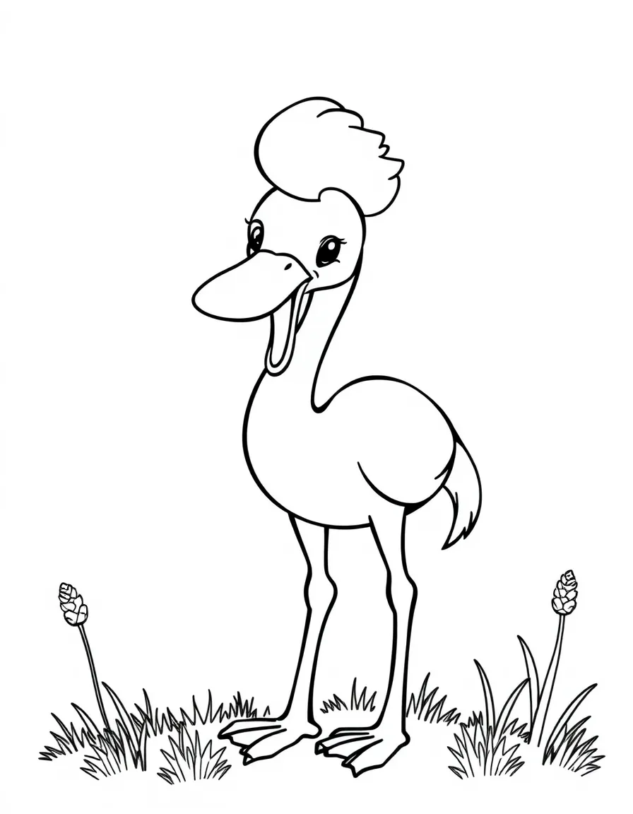 Cheerful cartoon eland coloring page
