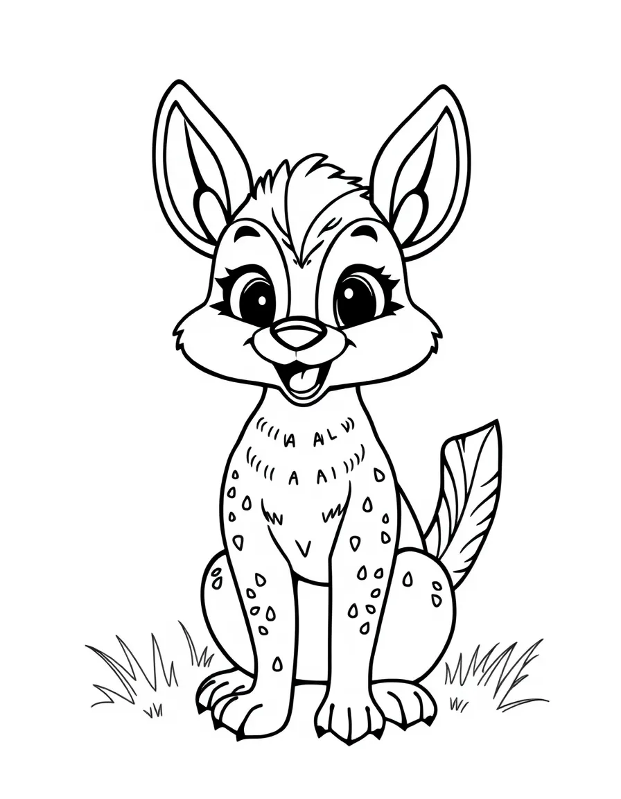 Cheerful cartoon sitatunga coloring page