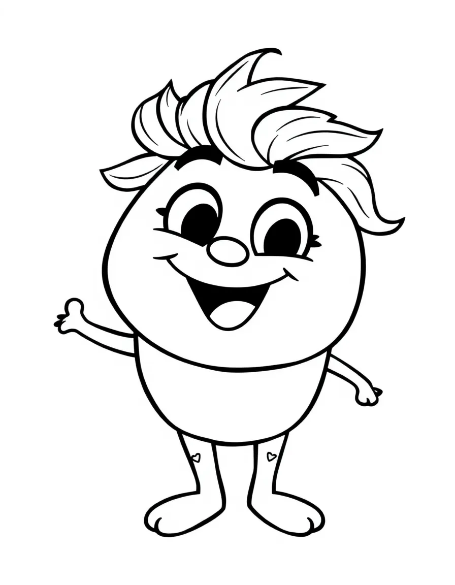 Cheerful cartoon kob coloring page