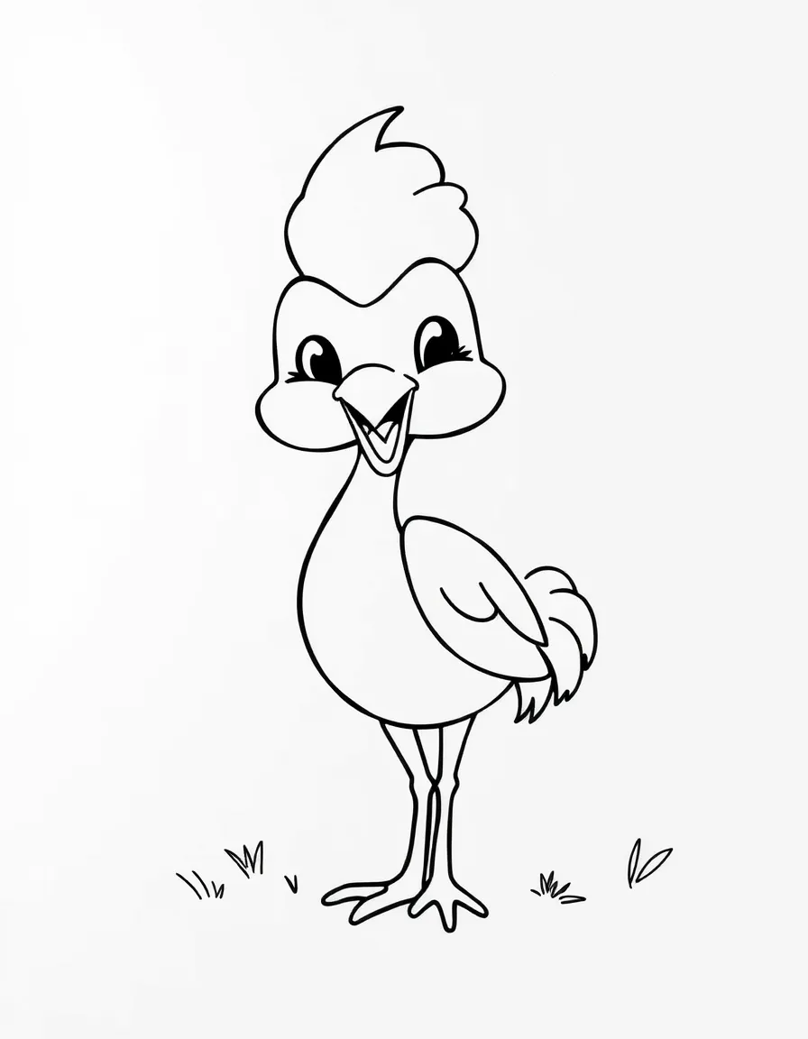 Cheerful cartoon topi coloring page