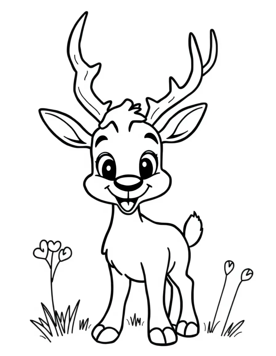 Cheerful cartoon bontebok coloring page