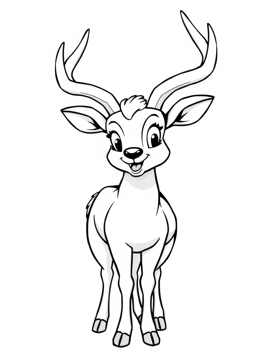 Cheerful cartoon gemsbuck coloring page