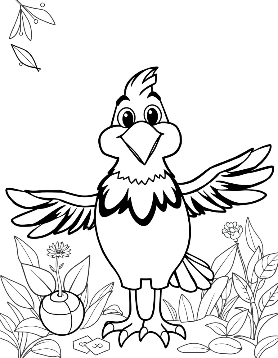 Cheerful cartoon kouprey coloring page