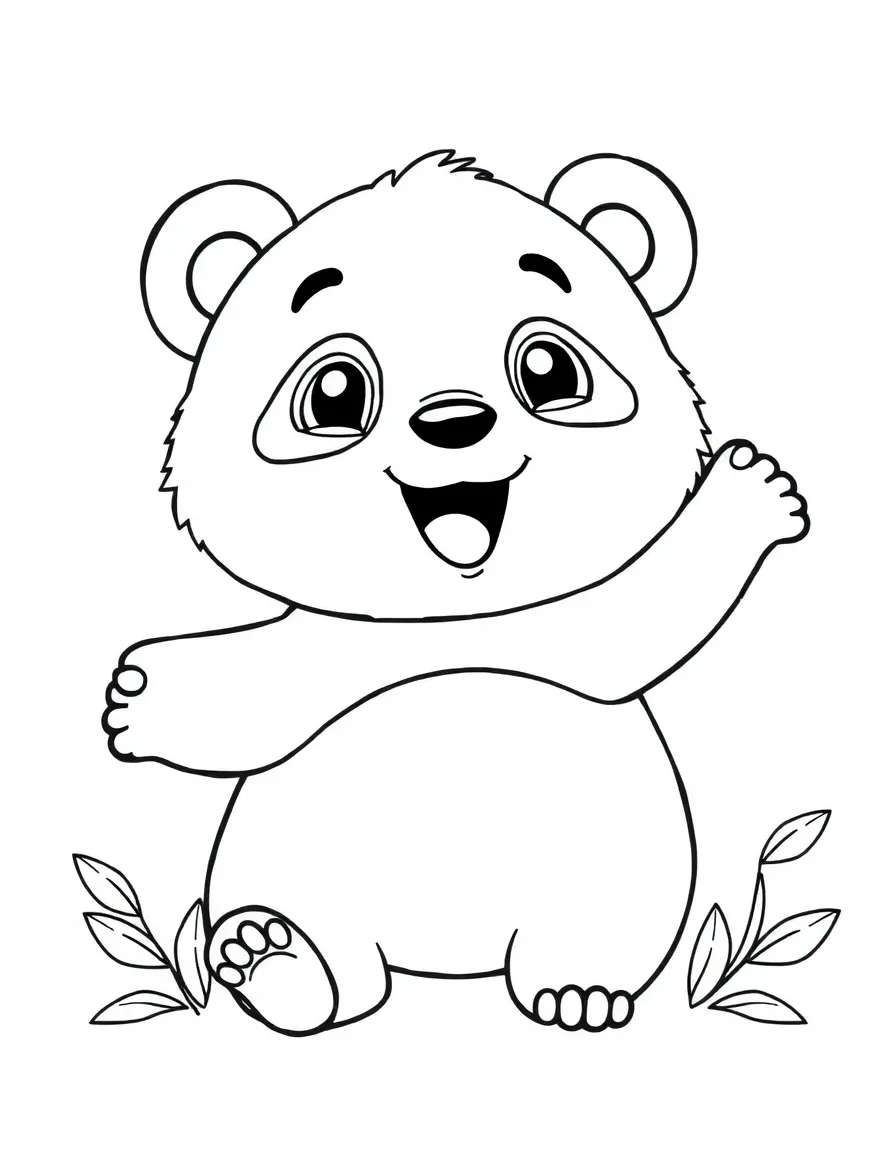Cheerful cartoon panda
