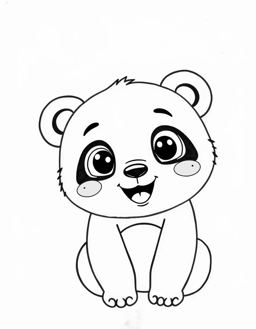 Cheerful cartoon panda