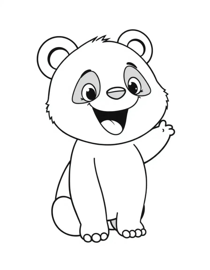Cheerful cartoon panda