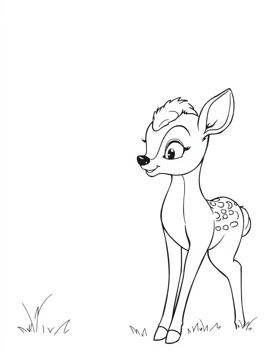 Faline looking at Bambi with adoration.