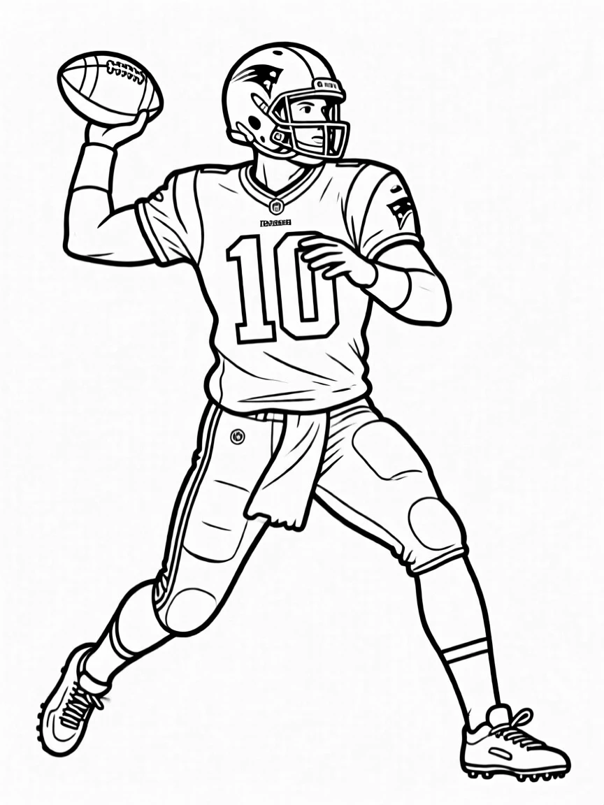 Tom Brady throwing a football.