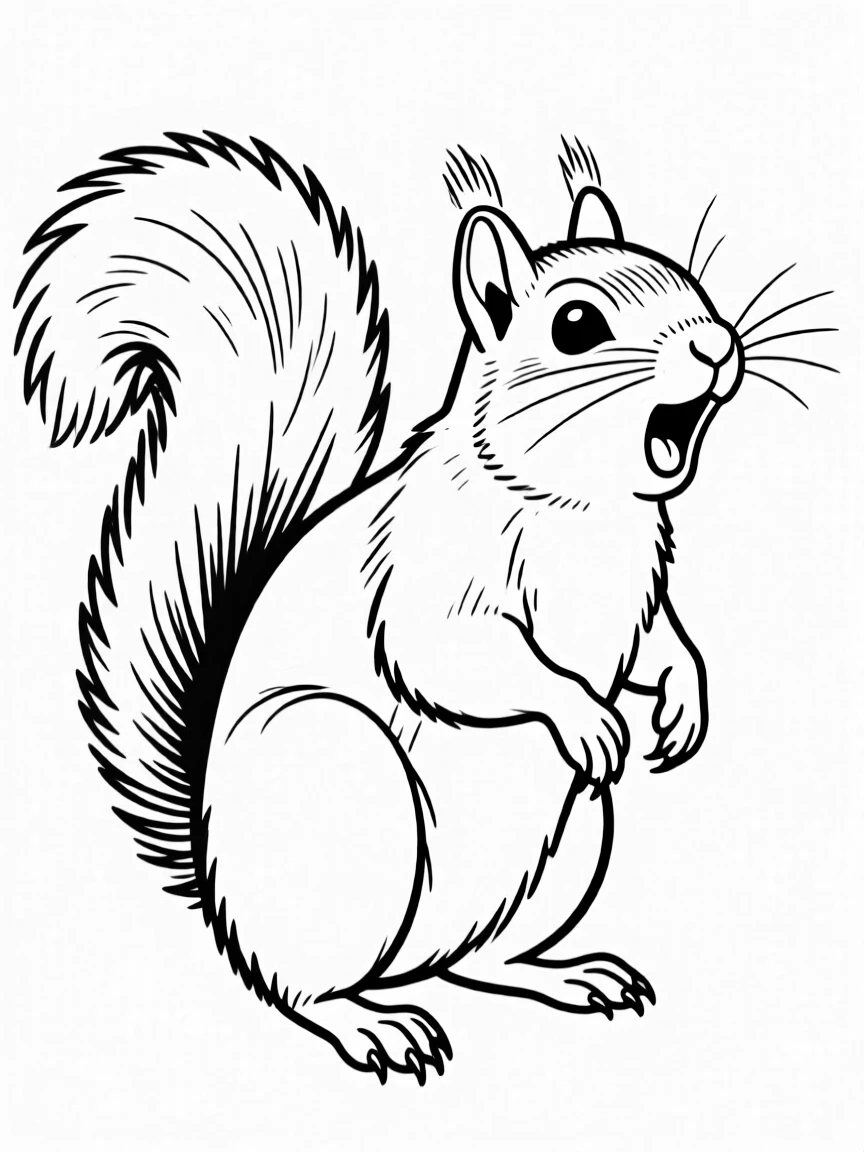 A squirrel chattering.