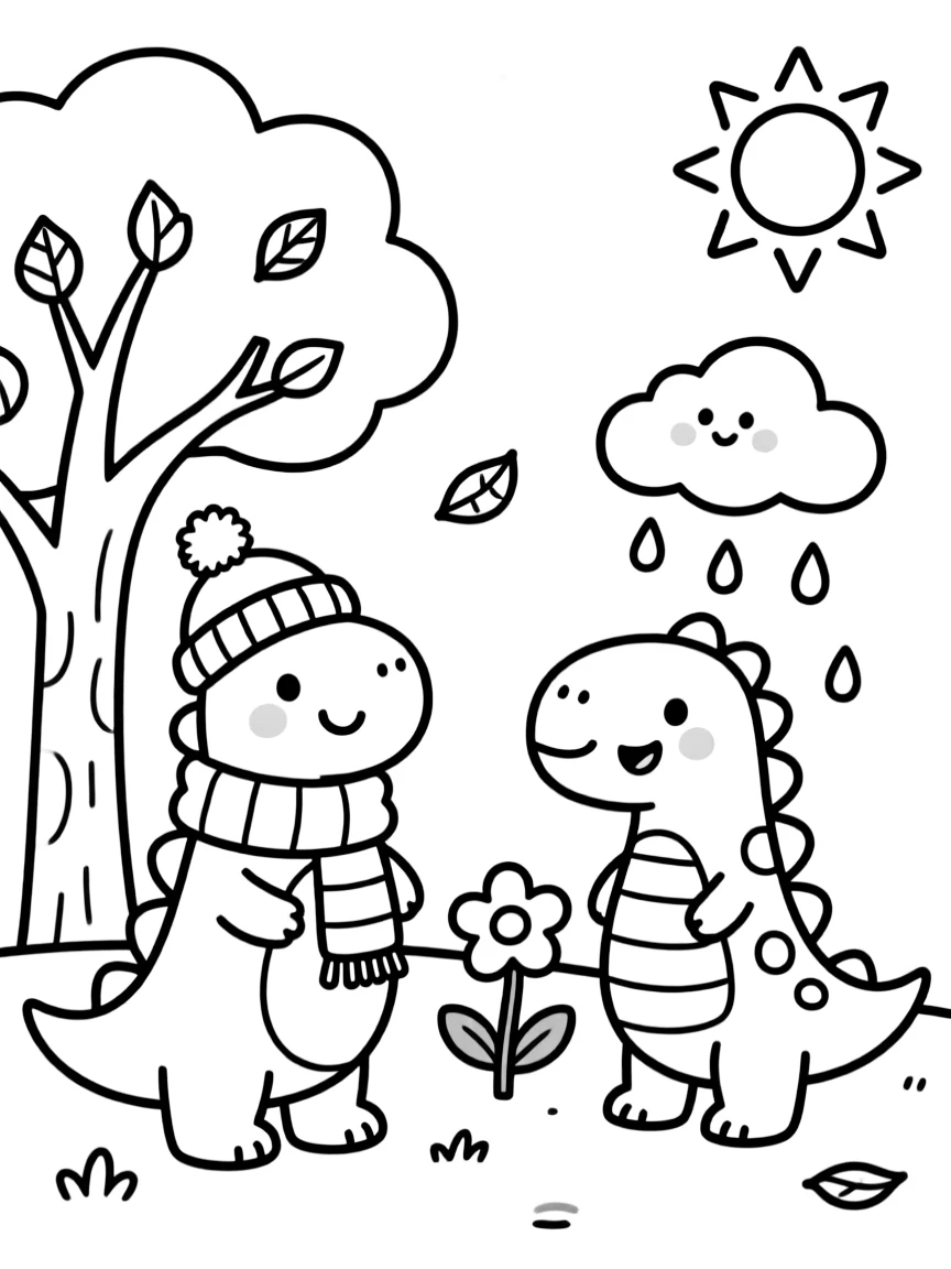 Dinosaurs adapting to seasonal temperature changes