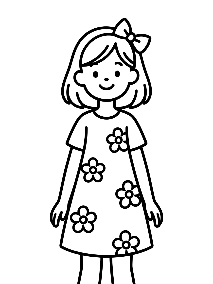 A girl with dark hairs