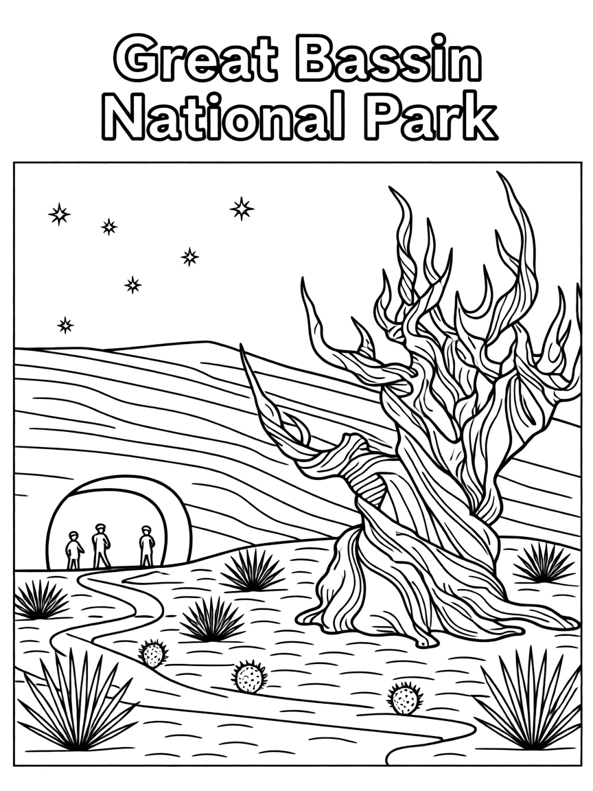 Great Basin National Park with Nevada bristlecone pine longevity, Lehman Caves underground tours, Great Basin Desert ecosystems, and dark sky preservation