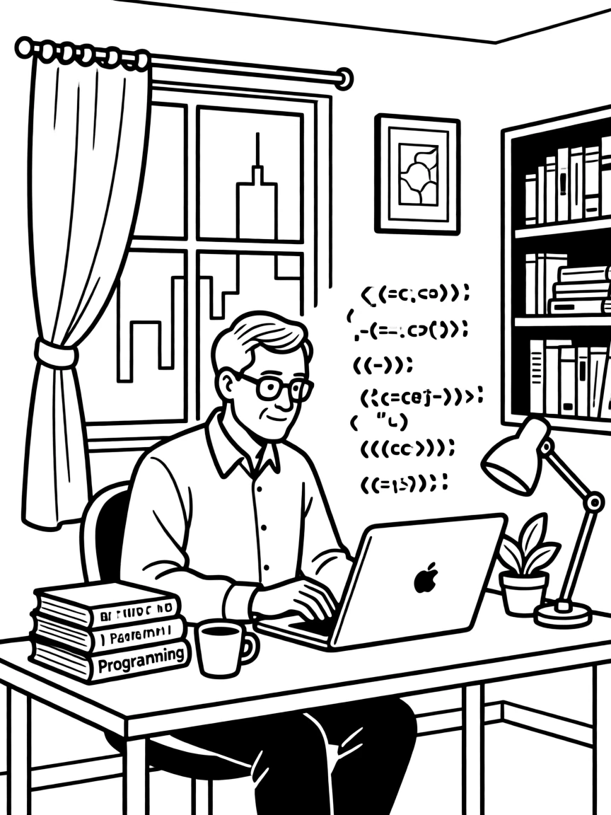 Bill Gates coding.