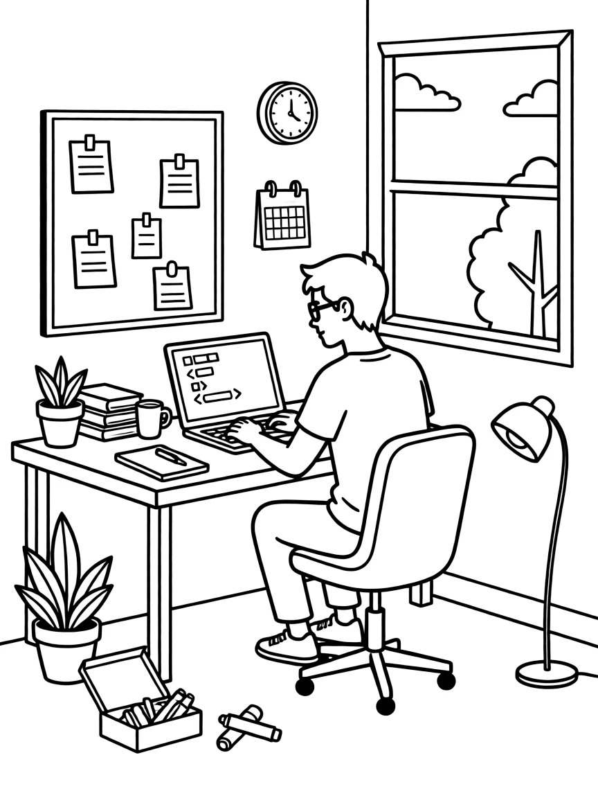 A programmer writing code.