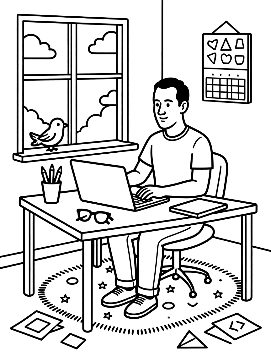 Mark Zuckerberg coding.