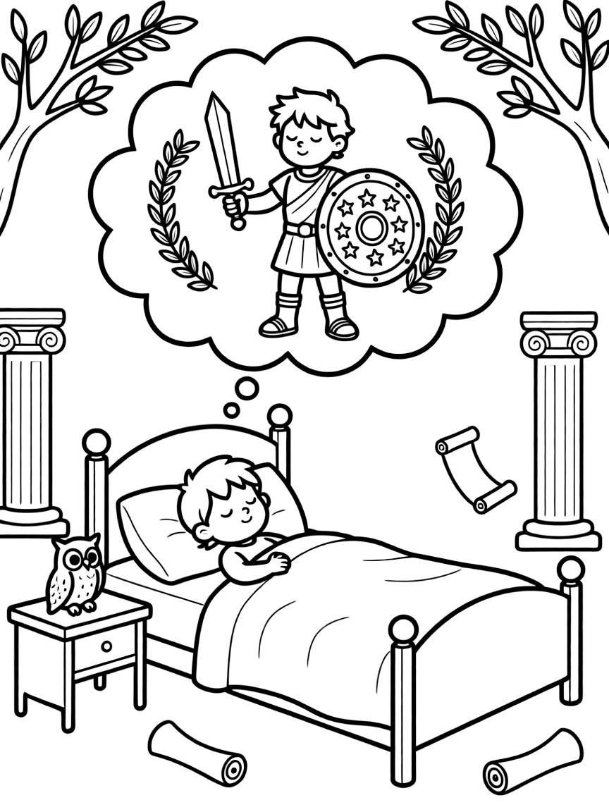 (Greek mythology) A child dreaming of being a Greek hero