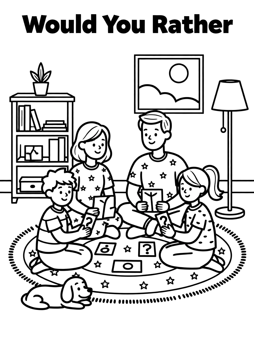 (family) Family playing would you rather