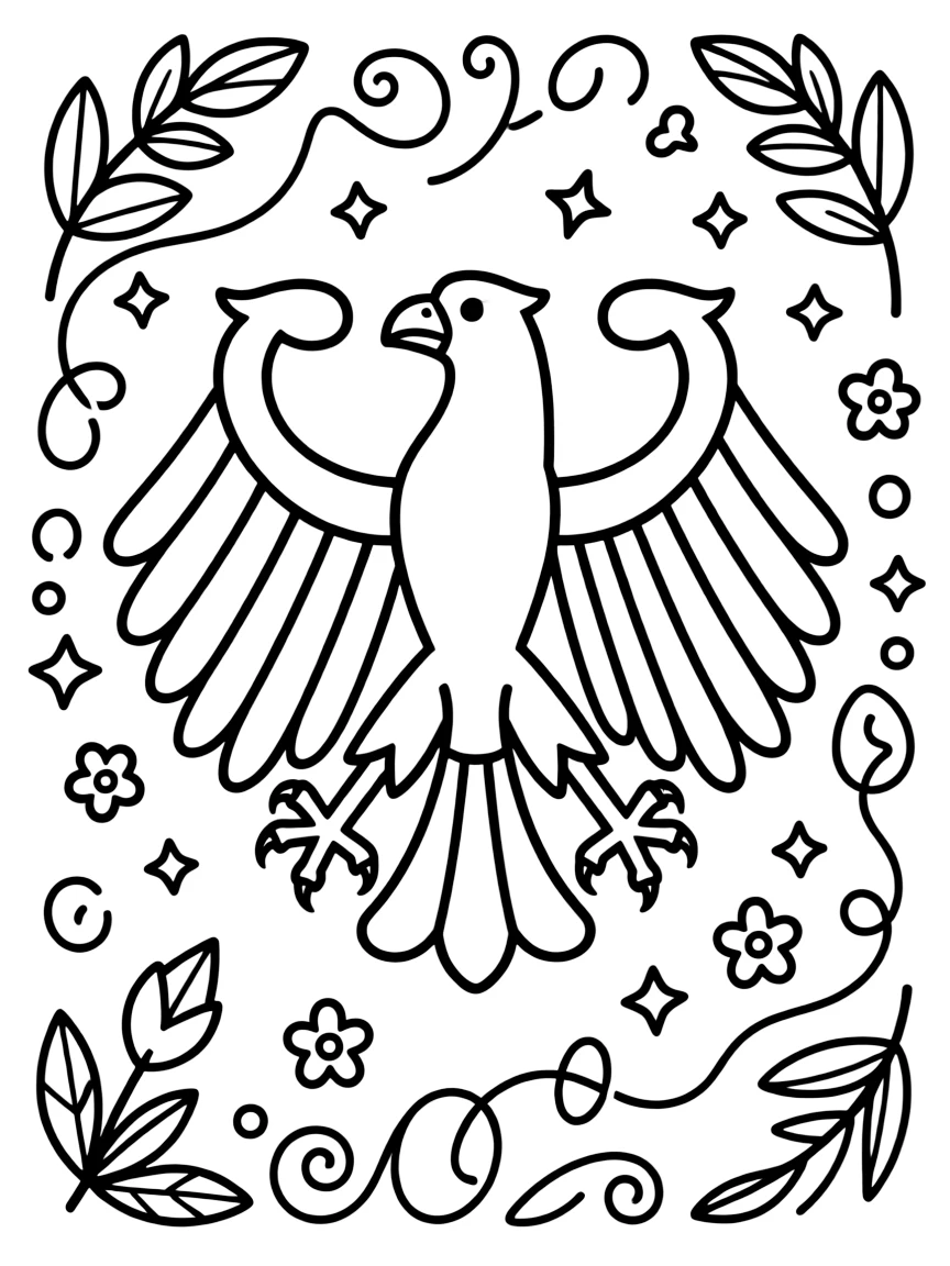 (Germany) The federal eagle (German eagle emblem) with wings spread
