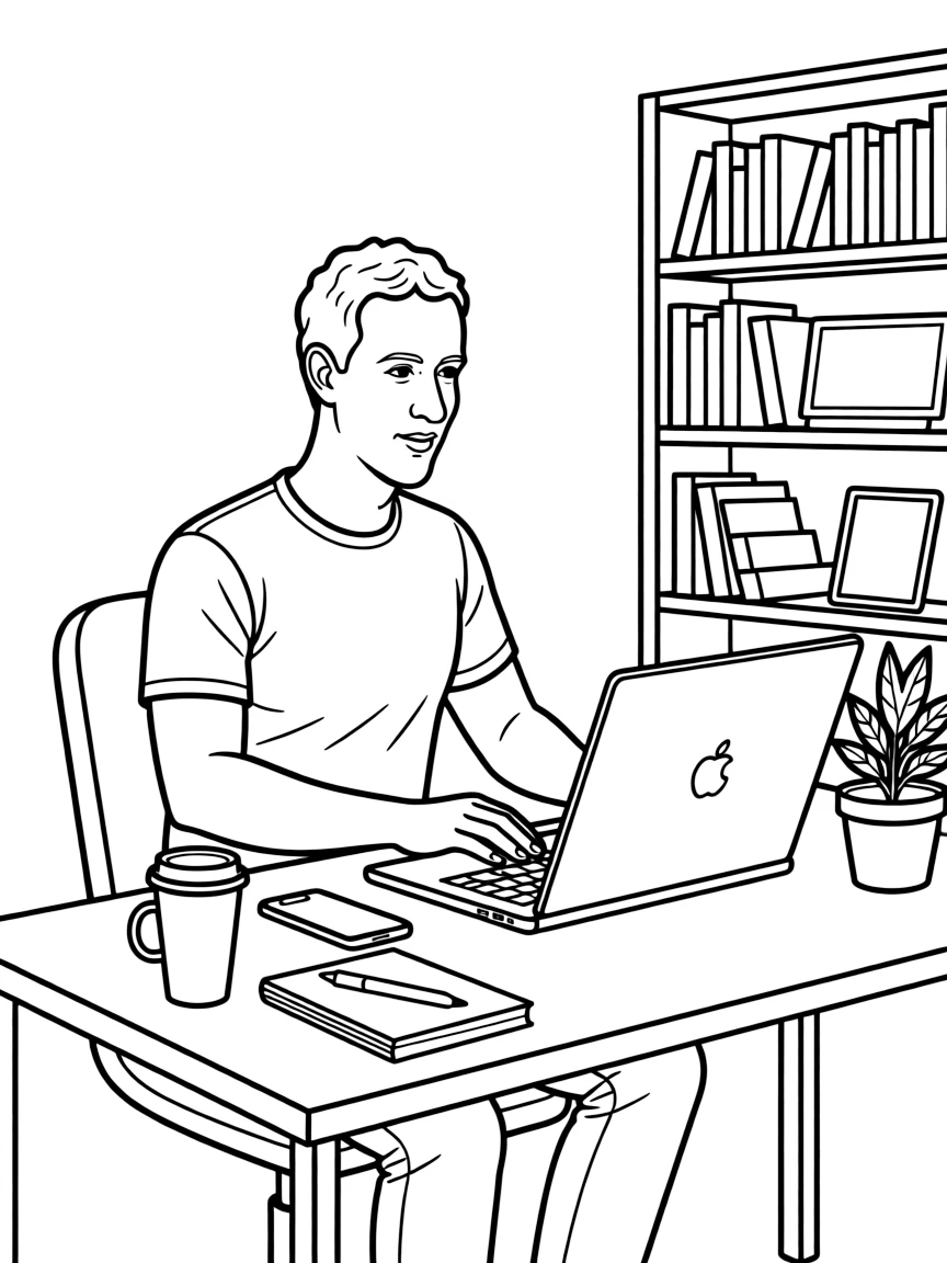 Mark Zuckerberg coding.