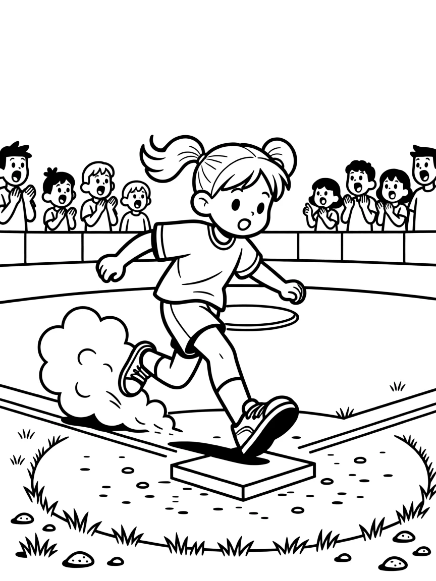 A determined girl with pigtails, sliding feet-first into third base in a cloud of dust as the crowd gasps.