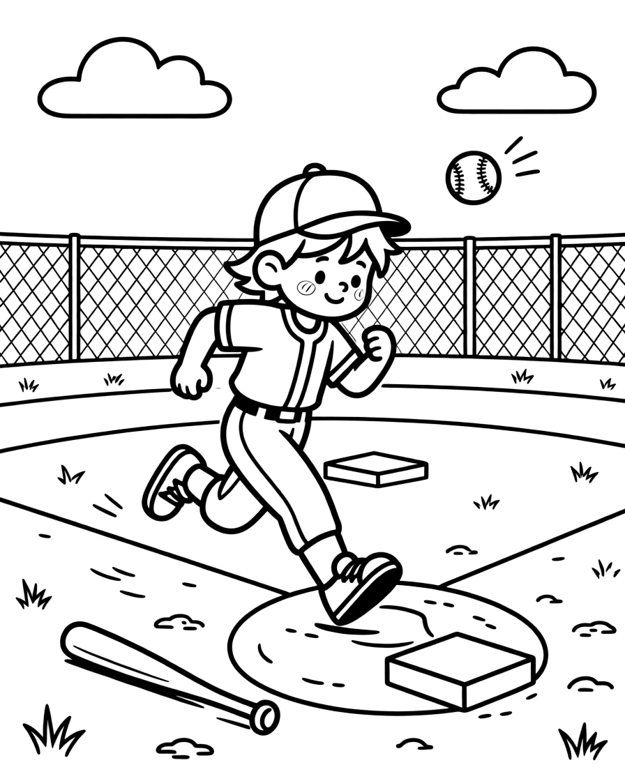 A shy new student, rounding the bases at a full sprint after smashing a home run over the fence.