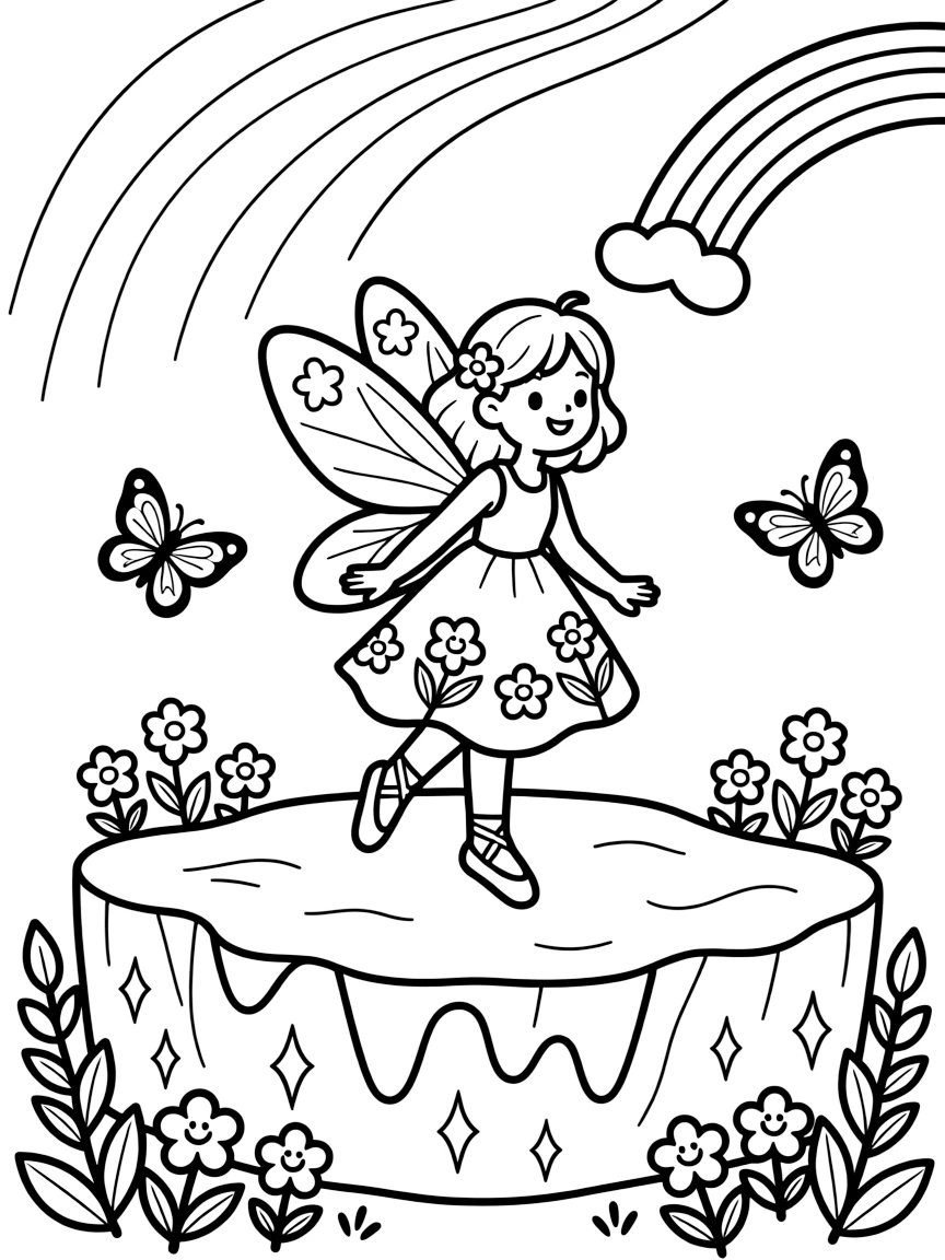 Huggable and full of excitement, a spring blossom fairy spends the day playing an epic game of hide and seek on an iceberg glittering under the northern lights. Nearby, a rainbow of butterflies fluttering by adds to the fun. It's shaping up to be the happiest day in the whole kingdom.