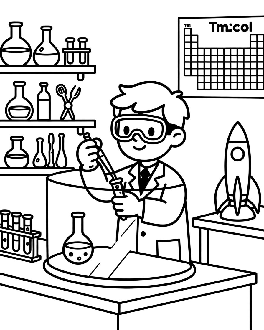 A rocket fuel scientist mixes chemicals carefully behind a protective glass shield.