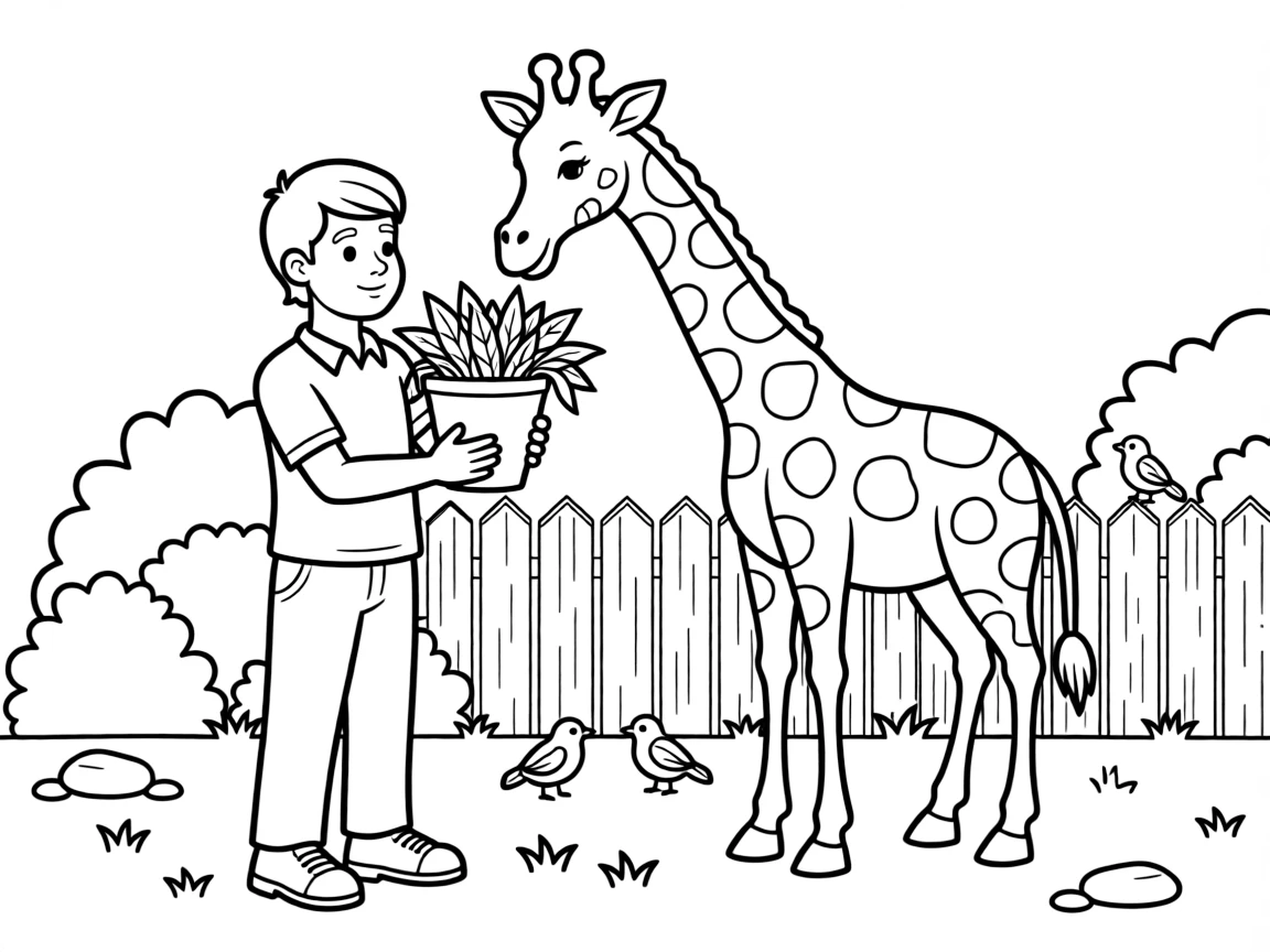 A zookeeper feeds a giraffe from a bucket of leafy greens at the zoo.